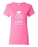 Ladies Keep Calm and Love Elephants Tusk Animal Lover Elephant Lover T-Shirt Tee