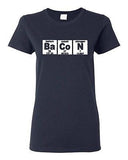 Ladies Bacon Strips Elements Chemistry Science Breakfast Funny Humor T-Shirt Tee