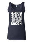 Junior Exercise Eggs Are Sides For Bacon Breakfast Graphic Humor Tank Top