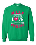 MILF Mom In Love with Fitness Gym Funny Exercise DT Novelty Crewneck Sweatshirt