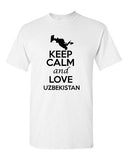 Keep Calm And Love Uzbekistan Country Nation Patriotic Novelty Adult T-Shirt Tee