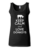 Junior Keep Calm And Love Donkeys Ass Horse Animal Lover Sleeveless Tank Tops