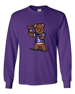 Long Sleeve Adult T-Shirt Teddy Bear Quarterback Sports Minnesota Football DT