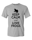 Keep Calm And Love Frogs Toad Jump Animal Lover Funny Humor Adult T-Shirt Tee