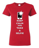 Ladies Keep Calm And Take A Selfie Flash Phone Camera Pics Funny DT T-Shirt Tee