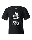 Keep Calm And Love Frogs Toads Bullfrogs Animal Lover Youth Kids T-Shirt Tee