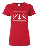 Ladies Guns Ugly Christmas Snow Rifle Tree Grenade Funny Humor DT T-Shirt Tee