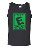 Rated E Marriage Is For Everyone Novelty Statement Graphics Adult Tank Top