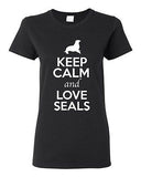 Ladies Keep Calm And Love Seals Sea Lion Animal Lover Wild Funny T-Shirt Tee