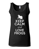 Junior Keep Calm And Love Frogs Toads Bullfrog Animal Lover Sleeveless Tank Tops