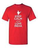 Keep Calm And Love India Country Patriotic Novelty Adult T-Shirt Tee