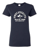 Ladies 2012 Zombie Apocalypse Rescue Team Horror North America Funny T-Shirt Tee