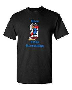 Beer Fixes Everything Can Drinks Beverages Alcohol Adult DT T-Shirts Tee