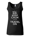 Junior Keep Calm And Travel On Graphic Destination Humor Novelty Tank Top
