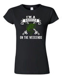 Junior I'm A Hooker On The Weekends Fishing Fish Girl Funny Humor DT T-Shirt Tee