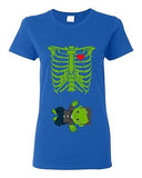 Ladies Skeleton Baby Frankenstein Halloween Heart Horror Funny DT T-Shirt Tee