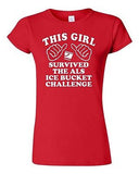 Junior This Girl Survived The ALS Ice Bucket Challenge Novelty T-Shirt Tee