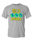 How To Pick Up Chicks Chicken Hot Girls Ladies Funny Humor DT Adult T-Shirt Tee