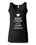 Junior Keep Calm And Love Cambodia Country Nation Patriotic Sleeveless Tank Top