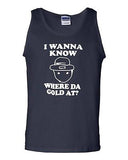 I Wanna Know Where Da Gold At Leprechaun Funny Novelty Graphic Adult Tank Top