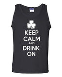 Keep Calm And Drink On Beverages Humor Novelty Statement Graphics Adult Tank Top