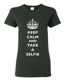 Ladies Keep Calm And Take A Selfie Crown King Camera Pics Funny DT T-Shirt Tee