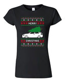 Junior Merry Christmas Ugly Xmas Tree Car Funny Humor DT T-Shirt Tee