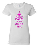 Ladies Keep Calm And Drink Tea Aroma Hot Tea Bag Drinks Beverages T-Shirt Tee
