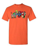 Superhero Group Shot Video Game Characters Parody Novelty DT Adult T-Shirt Tee