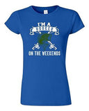 Junior I'm A Hooker On The Weekends Fishing Fish Girl Funny Humor DT T-Shirt Tee