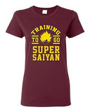 Ladies Training To Go Super Saiyan Gym Workout Anime Funny Parody DT T-Shirt Tee