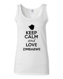 Junior Keep Calm And Love Zimbabwe Country Nation Patriotic Sleeveless Tank Top