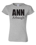Junior Ann Arbaugh Bold Football Michigan Sports Game Novelty T-Shirt Tee