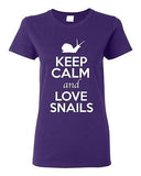 Ladies Keep Calm And Love Snails Shell Slugs Animal Lover Funny T-Shirt Tee