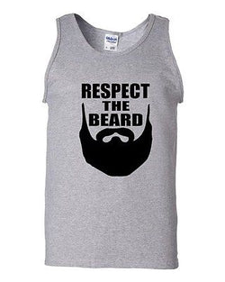 Respect The Beard Funny Humor Novelty Statement Graphics Adult Tank Top