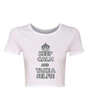 Crop Top Ladies Keep Calm And Take A Selfie Photo Funny Humor DT T-Shirt Tee