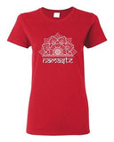 Ladies Namaste Namaskar Om Aum Sanskrit Hindu Xmas Funny DT T-Shirt Tee