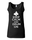 Junior Keep Calm And Drum On Percussion Musician Novelty Statement Tank Top