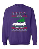 Merry Christmas Ugly Xmas Car Tree Funny Humor DT Novelty Crewneck Sweatshirt