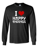 Long Sleeve Adult T-Shirt I Love Happy Endings Therapy Massage Funny Humor DT