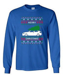 Long Sleeve Adult T-Shirt Merry Christmas Car Ugly Xmas Tree Funny Humor DT