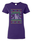 Ladies Meowy Cat Animals Kitten Pet Ugly Christmas DT T-Shirt Tee