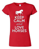 Junior Keep Calm and Love Horses Novelty Horse Lover Shirt T-Shirt Tee Shirt