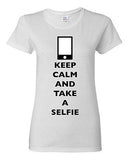 Ladies Keep Calm And Take A Selfie Phone Camera Picture Funny DT T-Shirt Tee