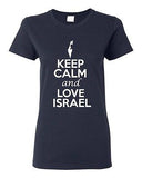 Ladies Keep Calm And Love Israel Country People Nation Patriotic T-Shirt Tee