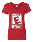 V-Neck Ladies Rated E Marriage Is For Everyone Equal Rights Funny T-Shirt Tee
