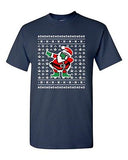 Dabbing Santa Dab Ugly Christmas Football Ball Sports Funny DT Adult T-Shirt Tee