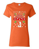 Ladies Merry Christmas Hunting Hunt Dog Animals Ugly Christmas DT T-Shirt Tee