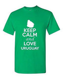 Keep Calm And Love Uruguay Country Novelty Statement Graphic Adult T-Shirt Tee