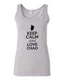 Junior Keep Calm And Love Chad Country Nation Patriotic Sleeveless Tank Top